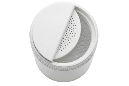 White tea infuser with fine mesh for brewing loose leaf tea on a transparent background