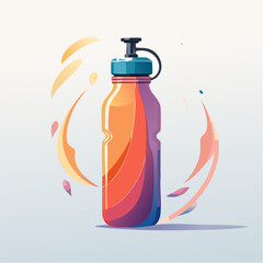 Abstract sport water bottle icon. Dynamic hydration concept vector