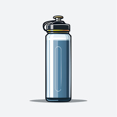 Sport water bottle icon. Hydration, fitness equipment vector illustration