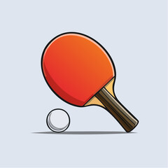 Table tennis paddle and ball icon. Ping pong equipment vector illustration