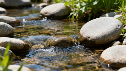Fototapeta premium Rocky Stream in Sunlight