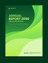 green background abstract gradient brochure template design