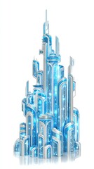 Futuristic Cityscape Illustration With Glowing Structures