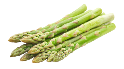 Fresh Green Asparagus Stalks isolated on a transparent background