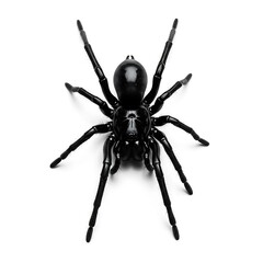 Obraz premium Black Spider Isolated - Detailed Arachnid on White Background.