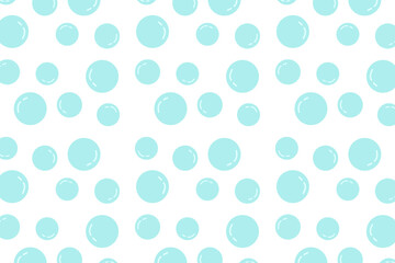 Seamless blue bubble pattern on white background
