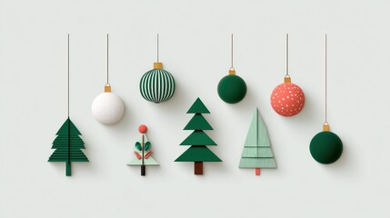 Festive holiday decorations minimalist christmas ornaments in modern design