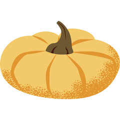 A Textured Yellow Pumpkin With A Brown Stem And A Transparent Background For Autumn Celebrations