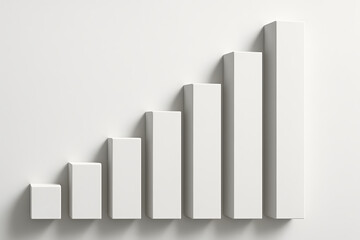 Ascending White Bar Graph: A Minimalist Depiction of Growth and Success