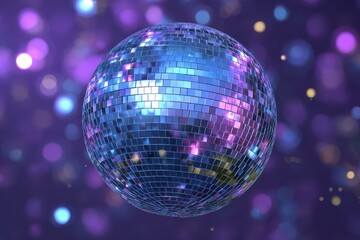 Obraz premium Disco Fever! Glowing Disco Ball in Blue-Purple Hues - Abstract Club Lights