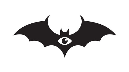 Bat silhouette with eye symbol vector illustration for Halloween design isolated on white 