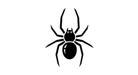 Black Spider Icon Silhouette Vector Illustration.