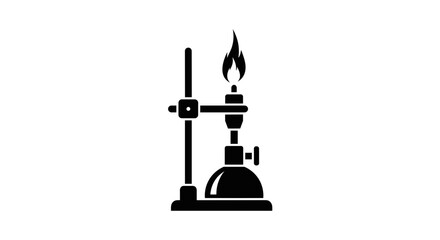 Fototapeta premium Bunsen Burner Illustration Scientific Experiment Equipment.