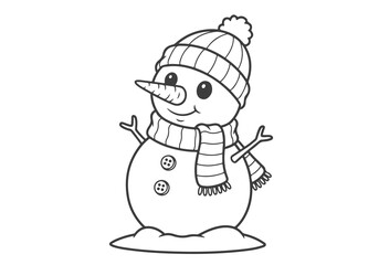 Snowman's Winter Fun A Festive Coloring Page for Your Creative Book