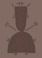 Minimal abstract image for printing. The picture fits modern interiors. The picture is painted by hand on a tablet. © neurostructure