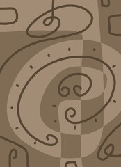 Minimal abstract image for printing. The picture fits modern interiors. The picture is painted by hand on a tablet. © neurostructure