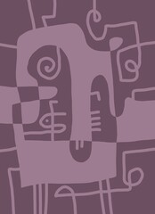 Minimal abstract image for printing. The picture fits modern interiors. The picture is painted by hand on a tablet. © neurostructure