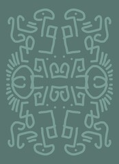 Minimal abstract image for printing. The picture fits modern interiors. The picture is painted by hand on a tablet. © neurostructure