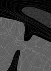 Minimal abstract image for printing. The picture fits modern interiors. The picture is painted by hand on a tablet. © neurostructure