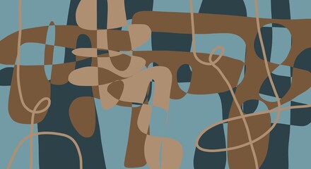 Minimal abstract image for printing. The picture fits modern interiors. The picture is painted by hand on a tablet. © neurostructure