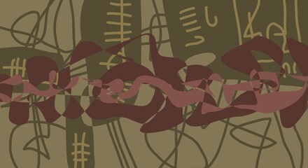 Minimal abstract image for printing. The picture fits modern interiors. The picture is painted by hand on a tablet. © neurostructure