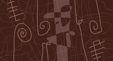 Minimal abstract image for printing. The picture fits modern interiors. The picture is painted by hand on a tablet. © neurostructure