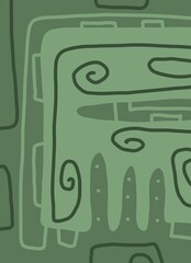 Minimal abstract image for printing. The picture fits modern interiors. The picture is painted by hand on a tablet. © neurostructure