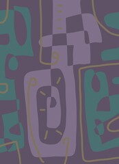 Minimal abstract image for printing. The picture fits modern interiors. The picture is painted by hand on a tablet. © neurostructure