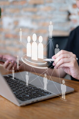 Human resource HR management recruitment connection global job career business corporate concept