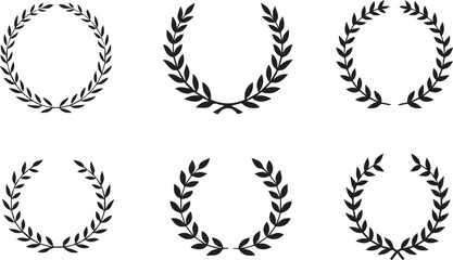 Elegant Laurel Wreath Vector Set – Classic Victory and Award Symbols
