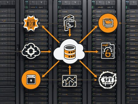 Dynamic data flow visualization connecting cloud services to secure network infrastructure