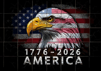 Grungy Eagle 250th anniversary vector