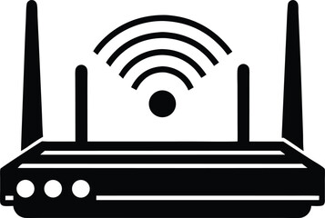 : WiFi Router Vector Illustration for Network Connectivity, Internet Access, and Digital Communication