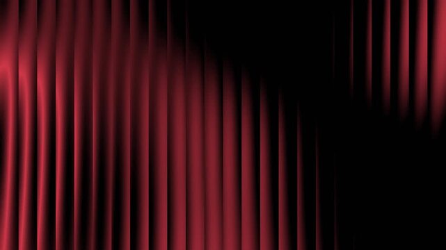 Red curtains hanging vertically with dark shadows creating a theatrical backdrop effect look 100
