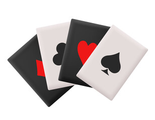 Card Fan. Vector 3d cards isolated on brown background.