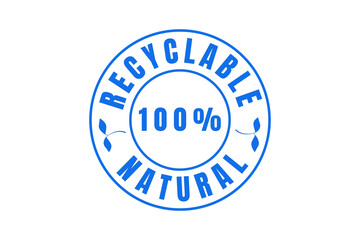 Recycle stamp, 100% recyclable natural stamp 