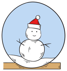 Sticker snowman hat