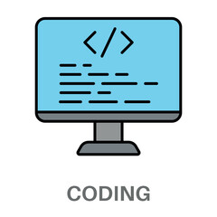 Coding Simple Style Flat Design Vector