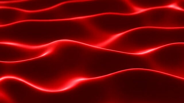 Abstract red waves background with smooth surface and soft lighting effect