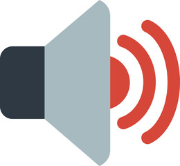 Speaker icon with sound waves signal communication and multimedia concept