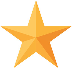Obraz premium Golden five pointed star on white background shiny and bright