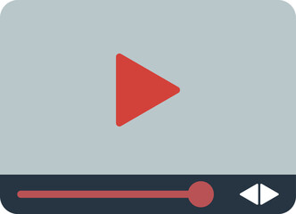 Video player interface illustration for website and mobile application design