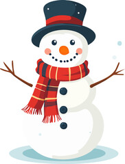 Snowman Christmas illustration hand draw