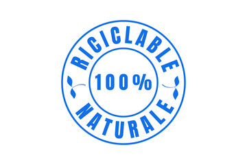 Riciclable naturale 100% stamp in italian 