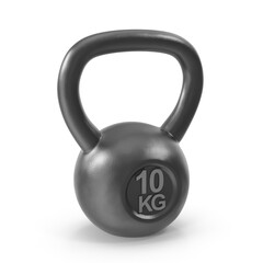 Black 10 KG Kettlebell for Strength and Fitness Training