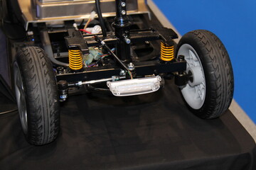 The Inside Workings of the Front of a Mobility Scooter.