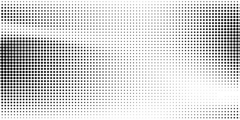Dotted halftone gradient texture. Fading polka dot background. Repeated dots gradation pattern background. Black vanishing comic pop art overlay backdrop. Halftone raster effect wallpaper. Vector