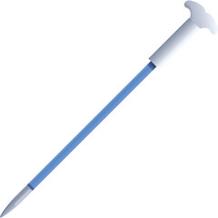Fototapeta premium A White and Silver Stylus Pen with a Blue Shaft on a Transparent Background