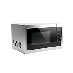 Obraz premium Silver microwave oven isolated on transparent background