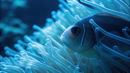 Translucent Fish with Clogged Gills in Underwater Environment